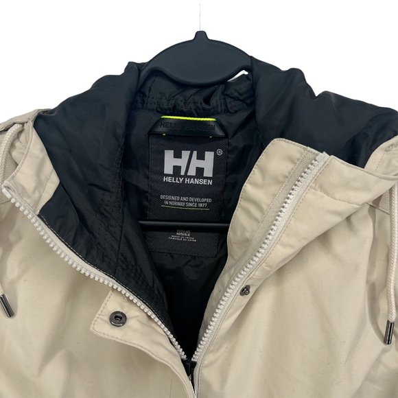 NWT Helly Hansen Insulated Boyne Parka Jacket Waterproof Hooded Women's S Beige - Picture 4 of 10